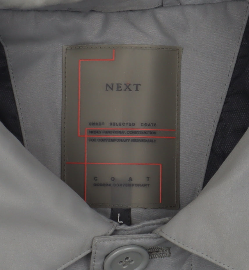 Next Men's Grey Overcoat - Size L, Formal Wear