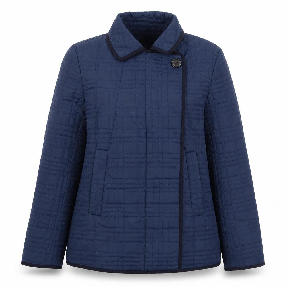 Farhi Women's Blue Quilted Jacket, Size 8, Casual Style