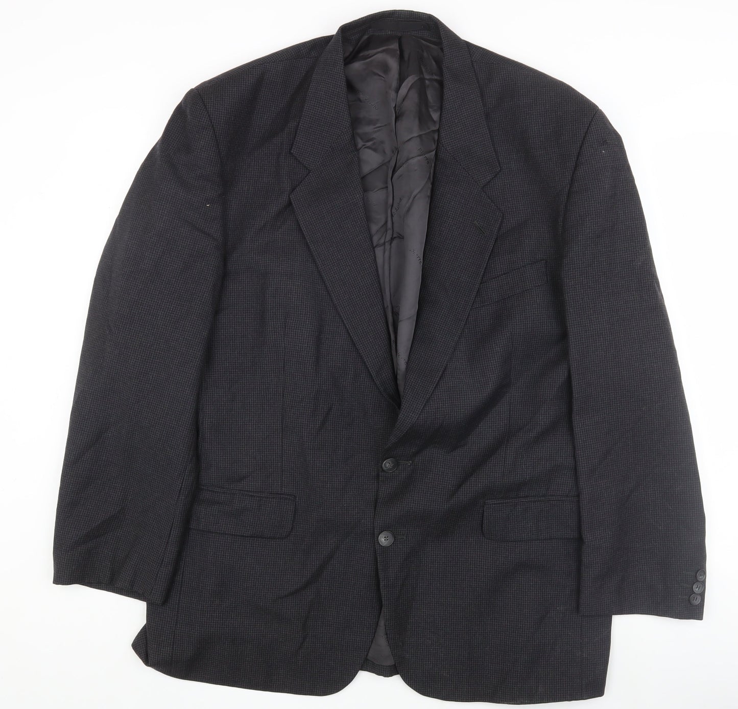 Pierre Cardin Men's Black Check Blazer 44 Regular