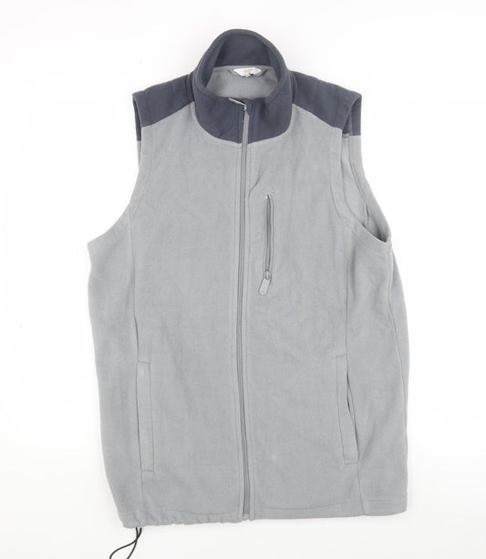 Cotton Traders Men's Grey M Full Zip Fleece Waistcoat