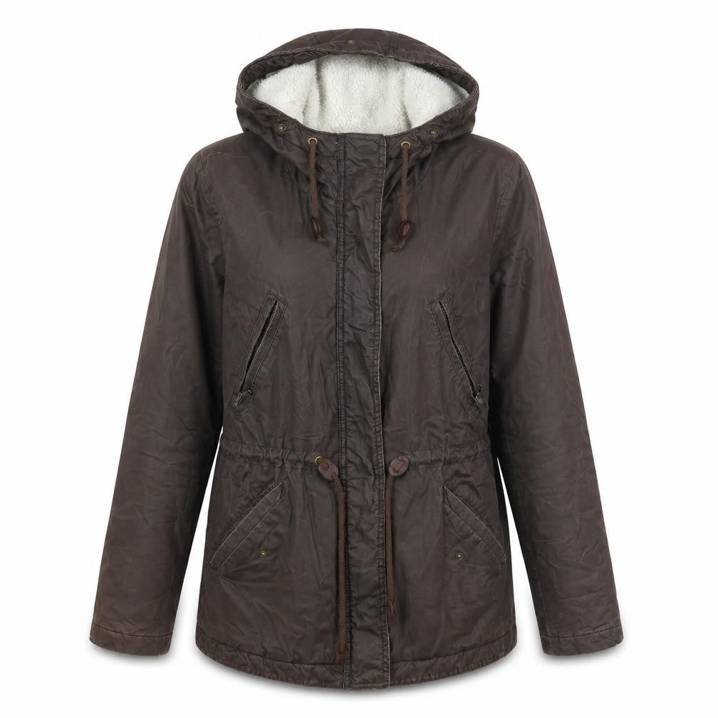 H&M Women's Brown Parka Jacket Size 4