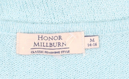 Close-up detail of Honor Millburn Women's Blue V-Neck jumper M