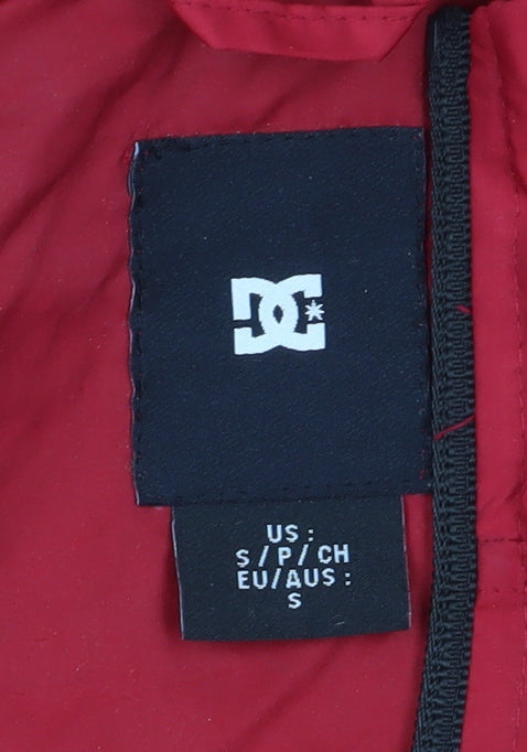 DC Men's Red S Windbreaker Jacket Hooded