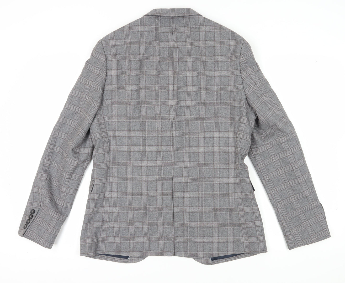 Jeff Banks Men's Grey Plaid Blazer Extra-Slim 40 Regular Fit