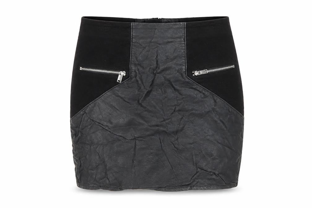 H&M Women’s Black Pencil Skirt, Size 10, Zip Accents