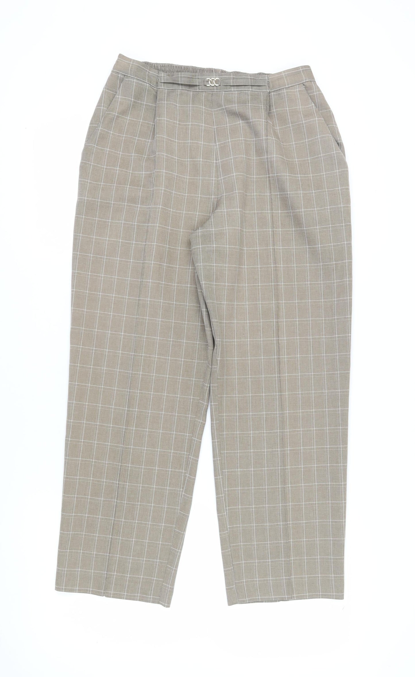 Marks and Spencer Women's Brown Check Dress Pants 18