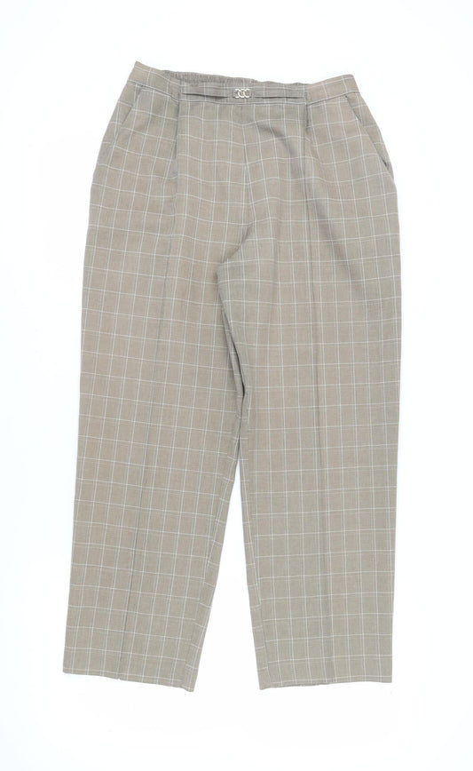 Marks and Spencer Women's Brown Check Dress Pants 18