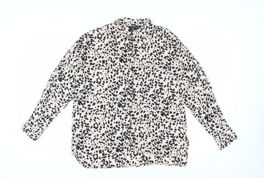 Topshop Women's Black Animal Print Blouse Size 10