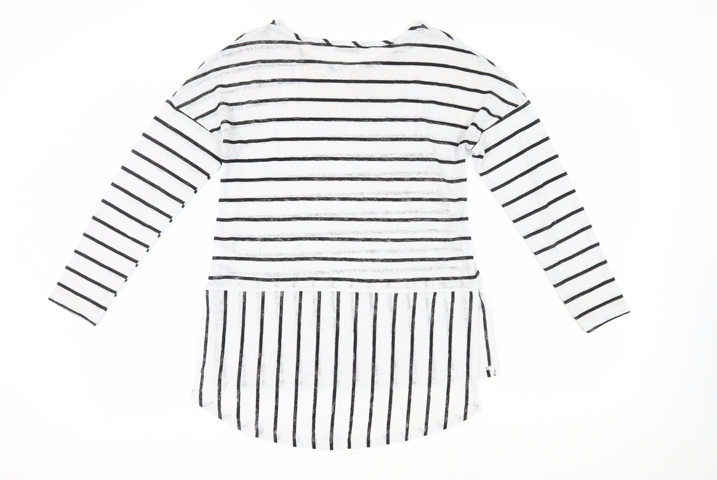 Next Women's White Striped T-Shirt, Size 12, Regular Fit
