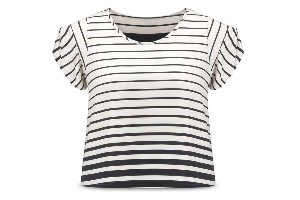 River Island Women's Beige Striped Blouse Size 12