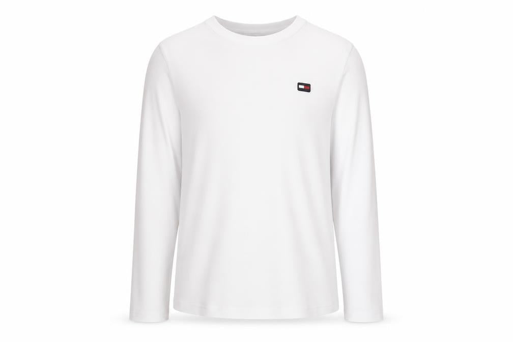 Tommy Hilfiger Unisex Kids White Long Sleeve T-Shirt