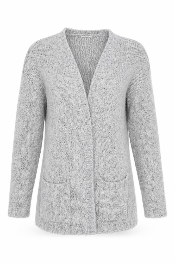 Jacqueline de Yong Women's Grey Cardigan V-Neck L