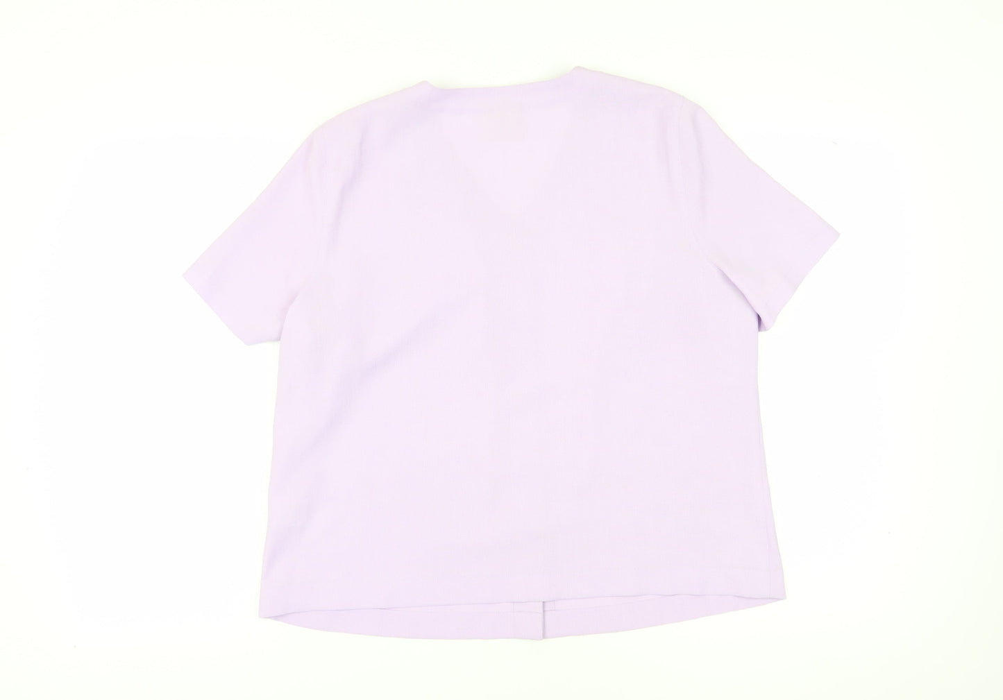 Eastex Women's Purple Button-Up Top, Size 16, Embroidered