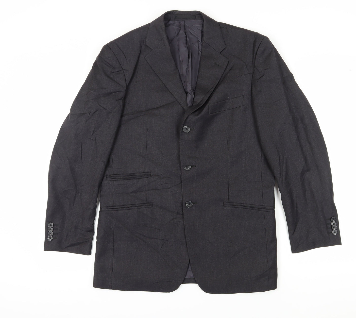 T.M.Lewin Men's Black Wool Suit Jacket, Size 38S