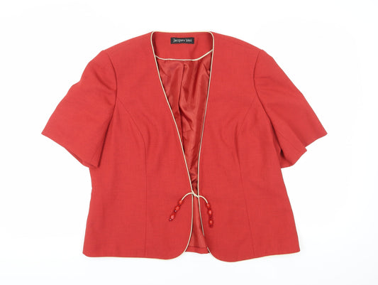 Jacques Vert Women's Red Short Sleeve Blazer Size 20