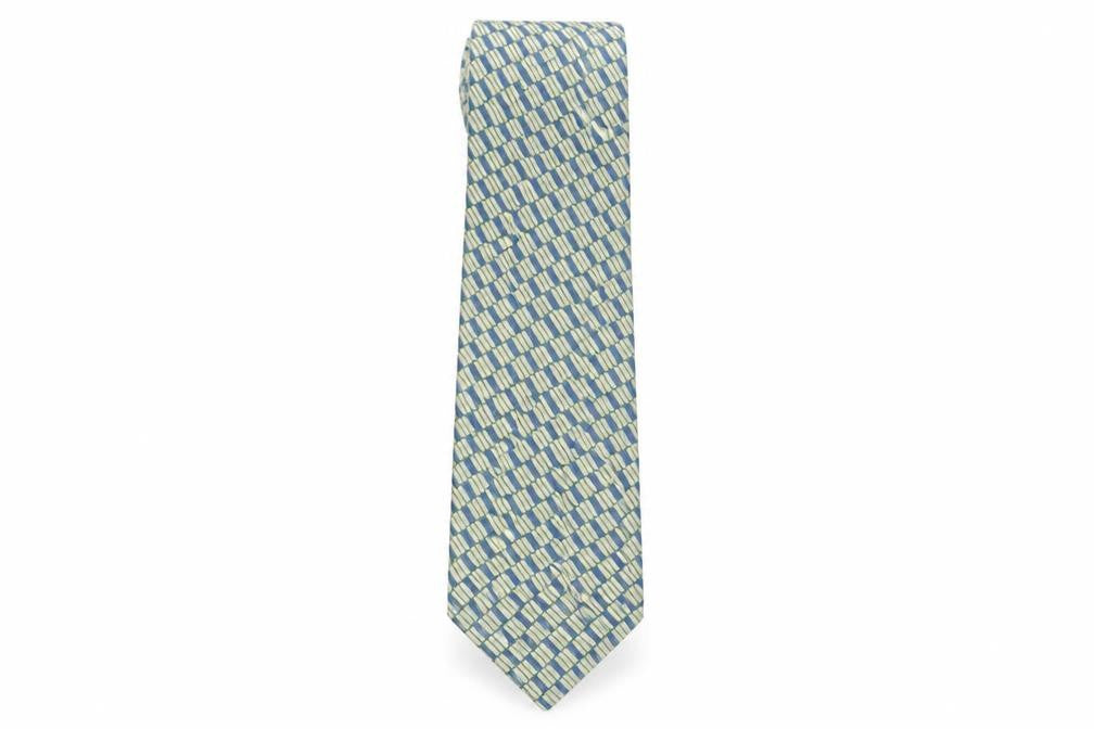 Austin Reed Men's Aqua Geometric Silk Tie One Size