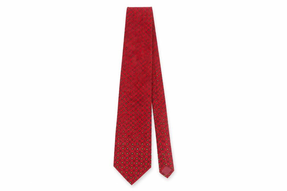 Roxy Men's Red Geometric Silk Tie, One Size
