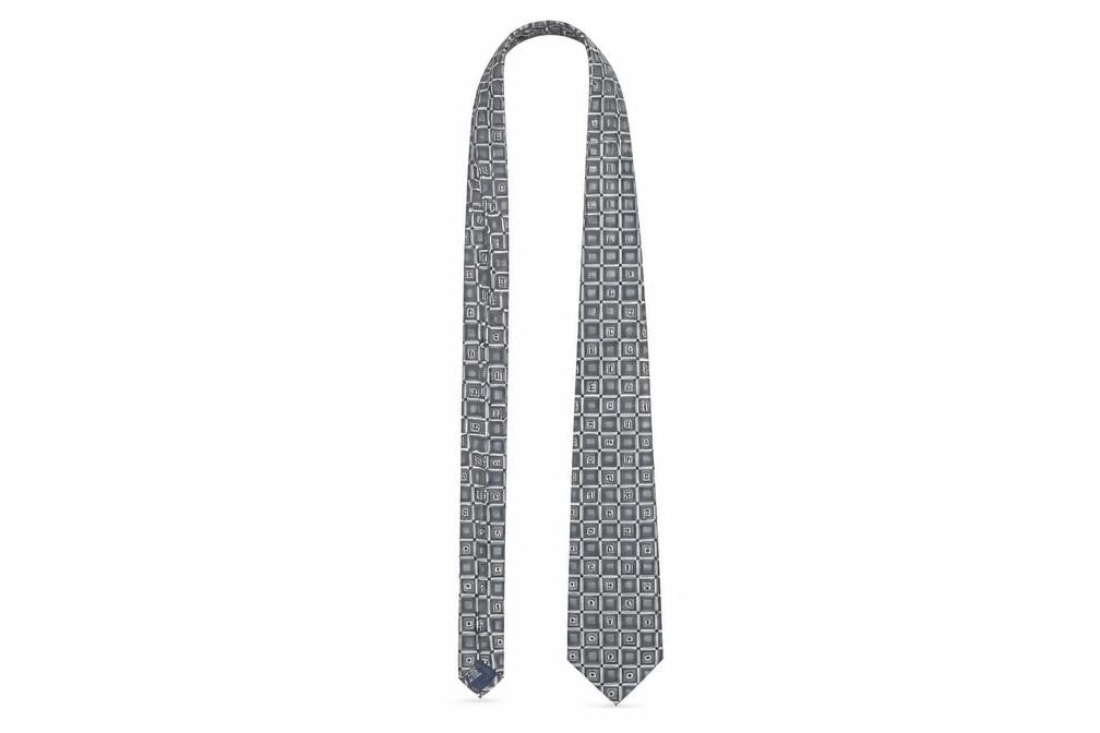 Pierre Cardin Men's Grey Geometric Designer Tie