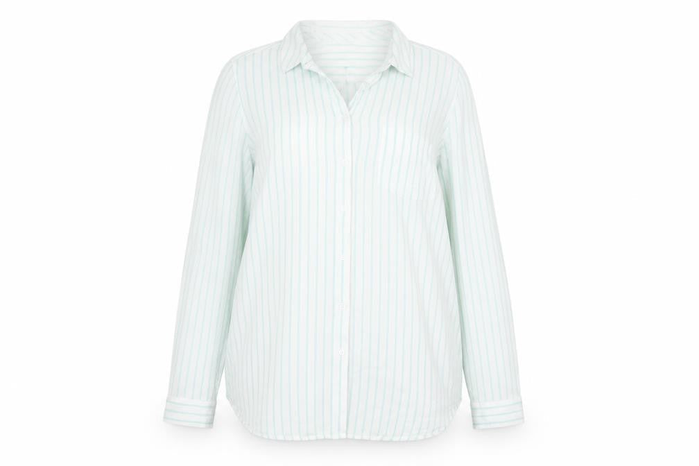 TOG24 Women's White Striped Button-Up Shirt Size 16