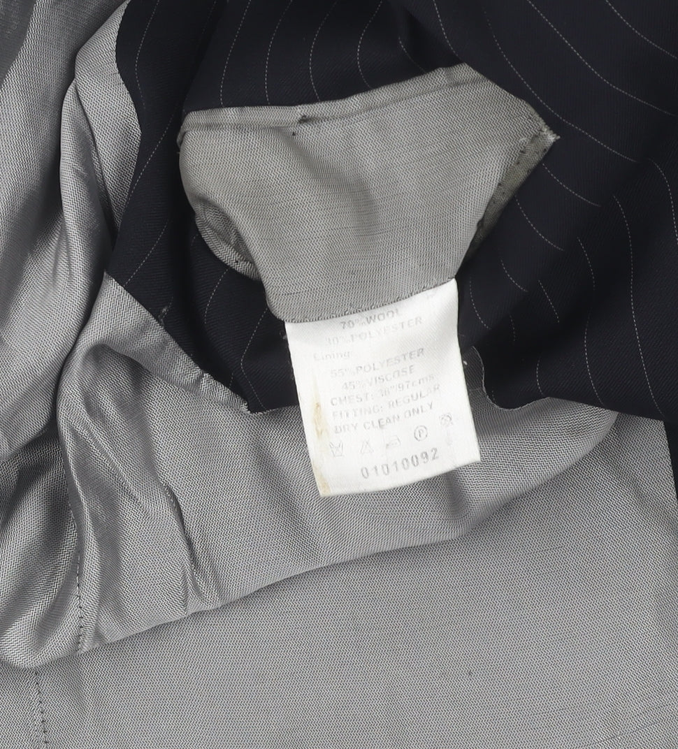 Berwin & Berwin Men's Black Striped Blazer 38 Regular