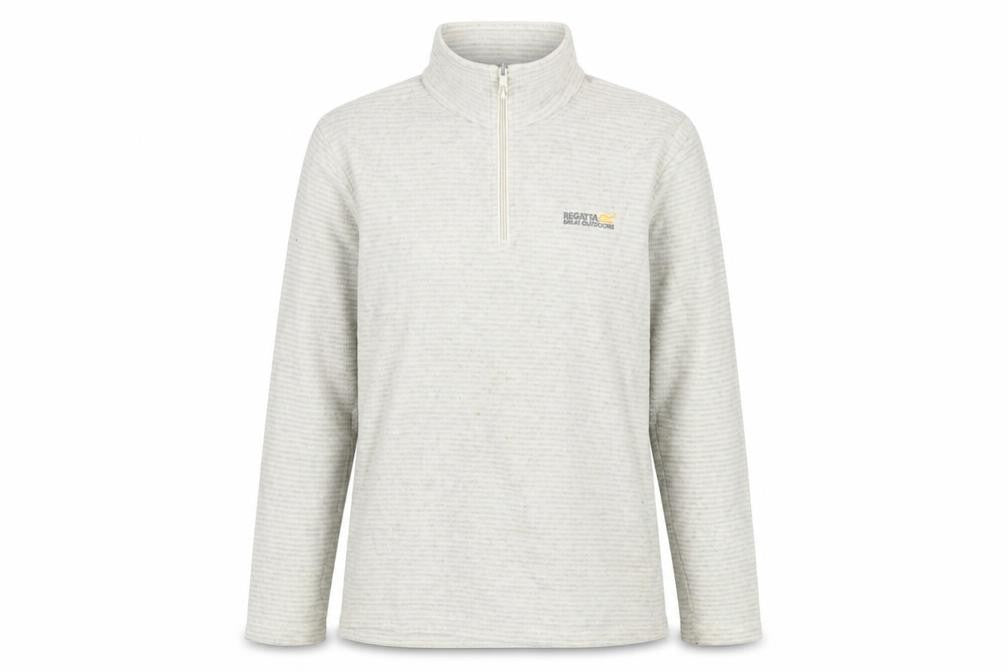 Regatta Women's Grey Striped 1/2 Zip Sweatshirt Size 10
