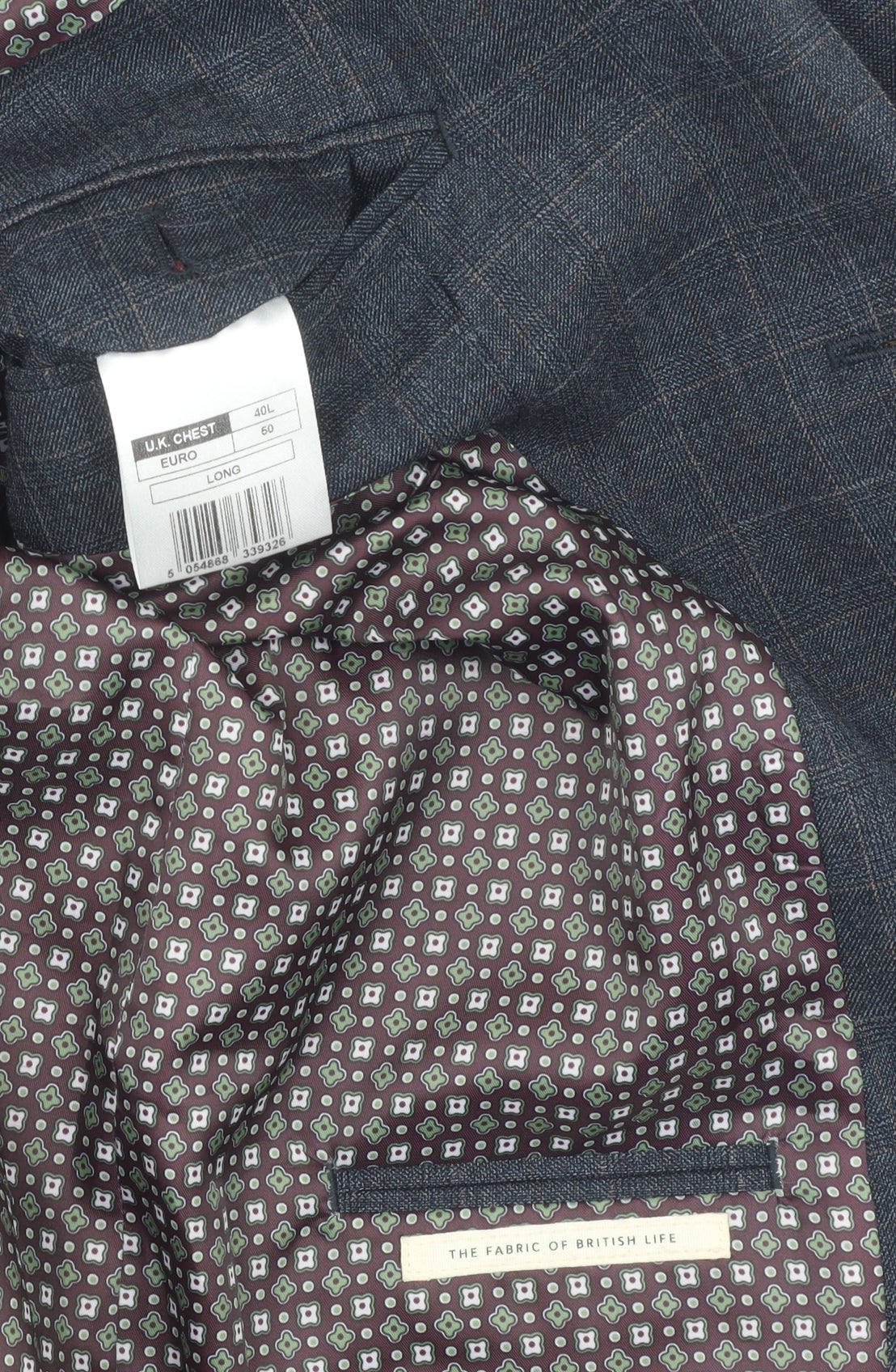 Racing Green Blue Check Blazer for Men, Size 40L