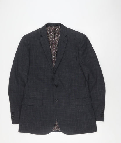 Racing Green Men's Grey Check Blazer 40 Long