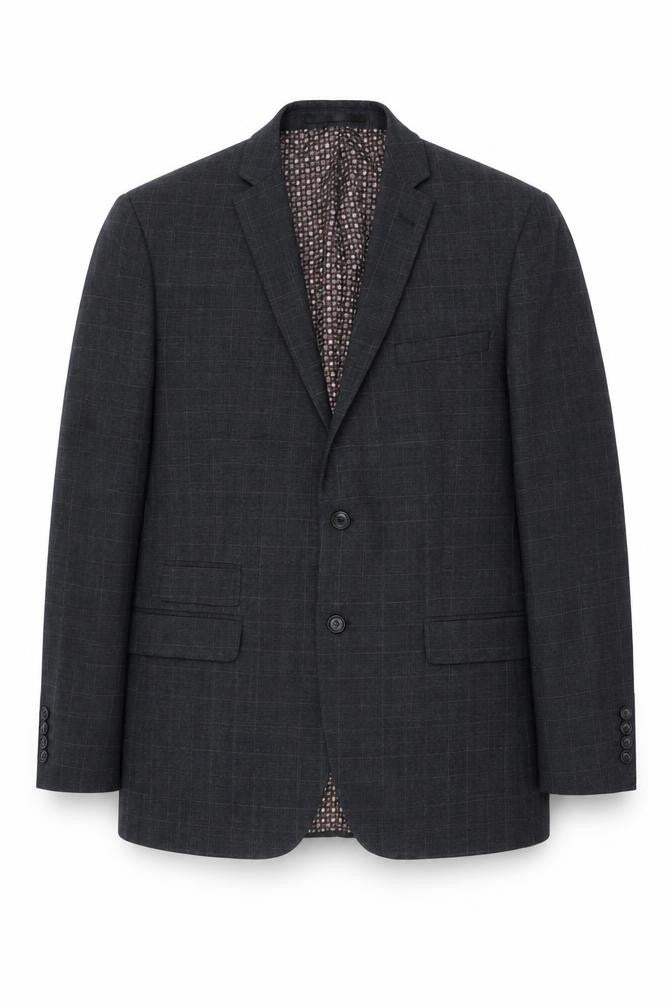Racing Green Men's Grey Check Blazer 40 Long