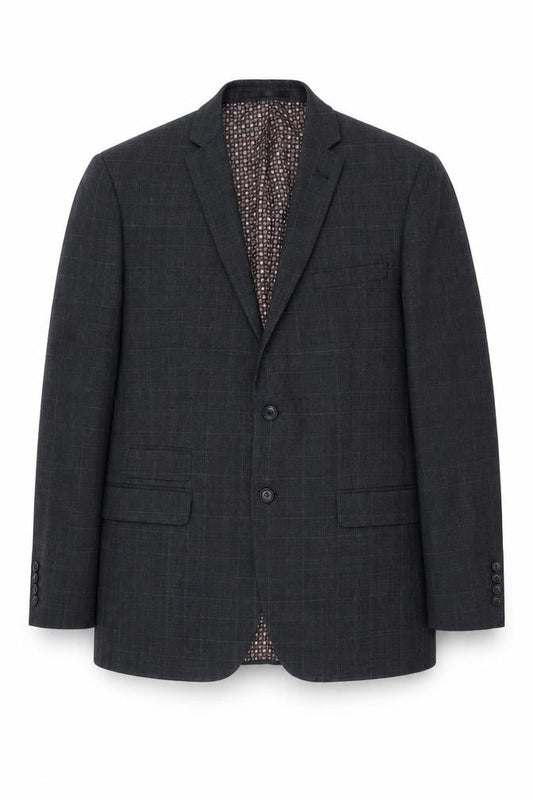 Racing Green Men's Grey Check Blazer 40 Long
