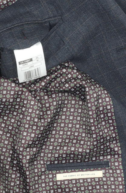 Racing Green Men's Grey Check Blazer 40 Long