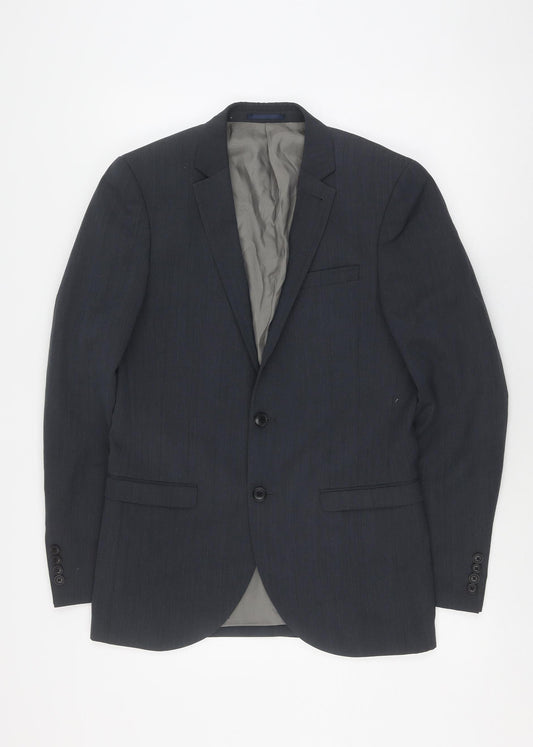 Next Men's Grey Blazer, 38R, Single-Breasted