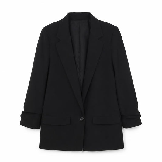 Mango Women's Black Blazer S, Notch Lapel, Lined