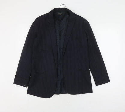 Topshop Women's Black Pinstripe Blazer S