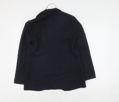 Topshop Women's Black Pinstripe Blazer S