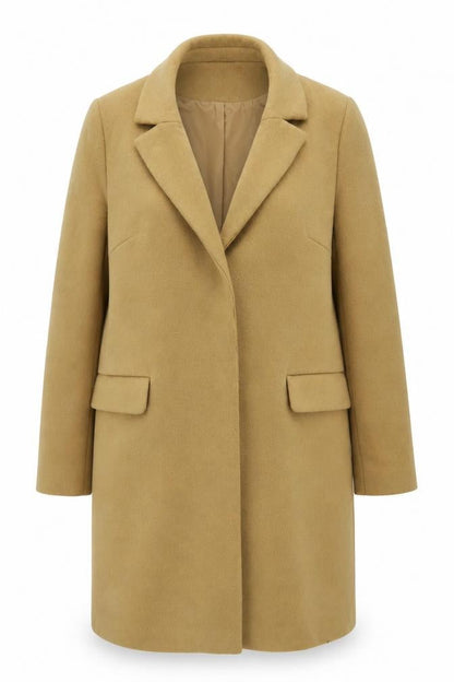 Topshop Women's Beige Mid-Length Coat Size 10