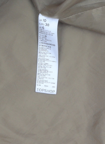 Topshop Women's Beige Mid-Length Coat Size 10
