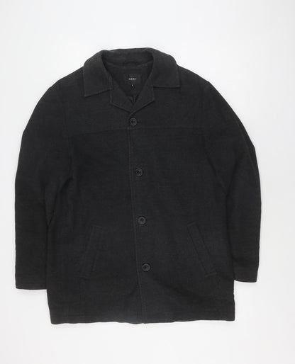 Next Men's Grey Wool Overcoat Jacket, Size S