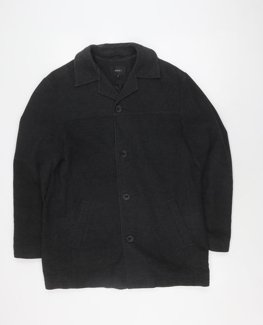 Next Men's Grey Wool Overcoat Jacket, Size S