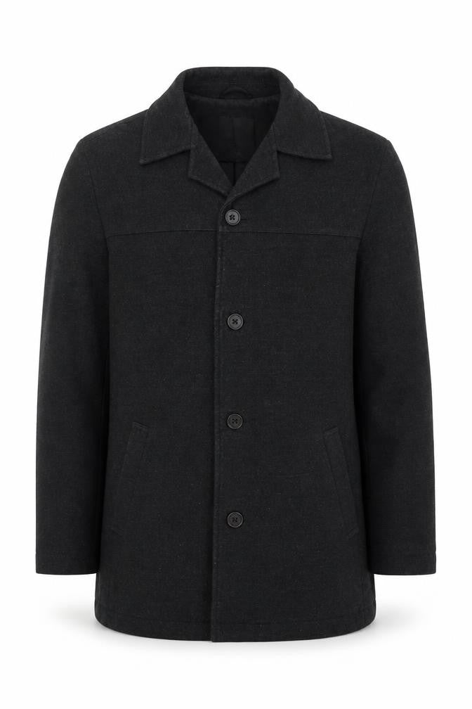 Next Men's Grey Wool Overcoat Jacket, Size S