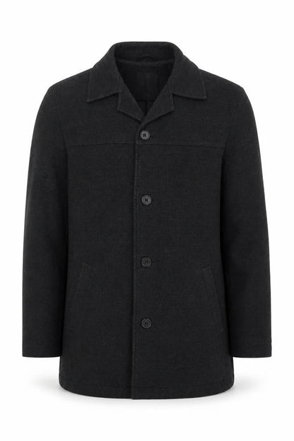Next Men's Grey Wool Overcoat Jacket, Size S