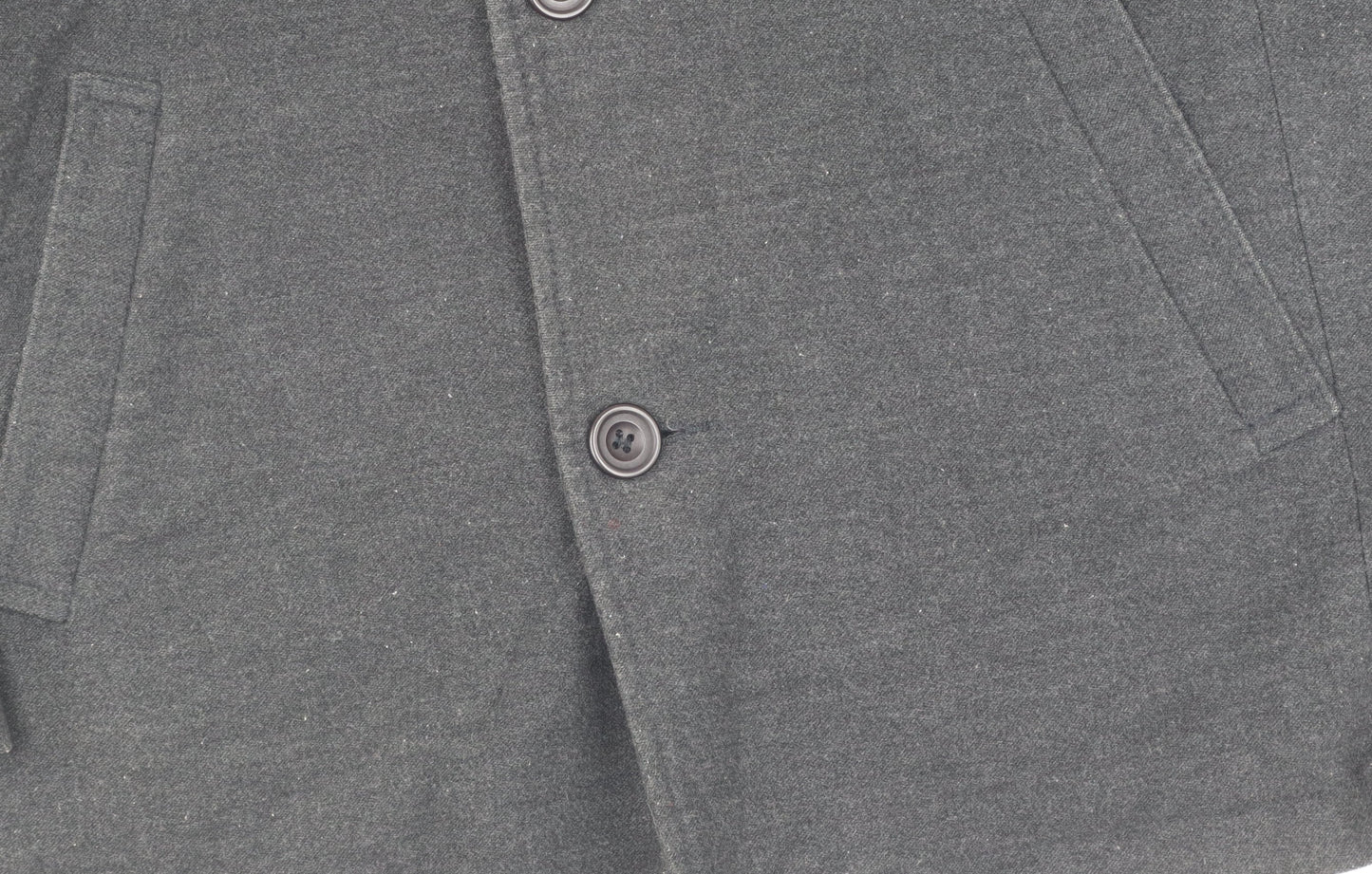 Next Men's Grey Wool Overcoat Jacket, Size S