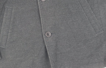 Next Men's Grey Wool Overcoat Jacket, Size S