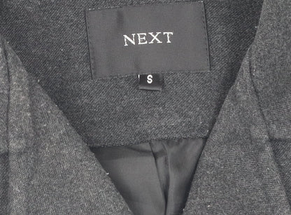 Next Men's Grey Wool Overcoat Jacket, Size S
