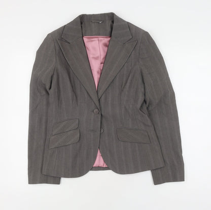 New Look Women's Grey Pinstripe Blazer UK 12