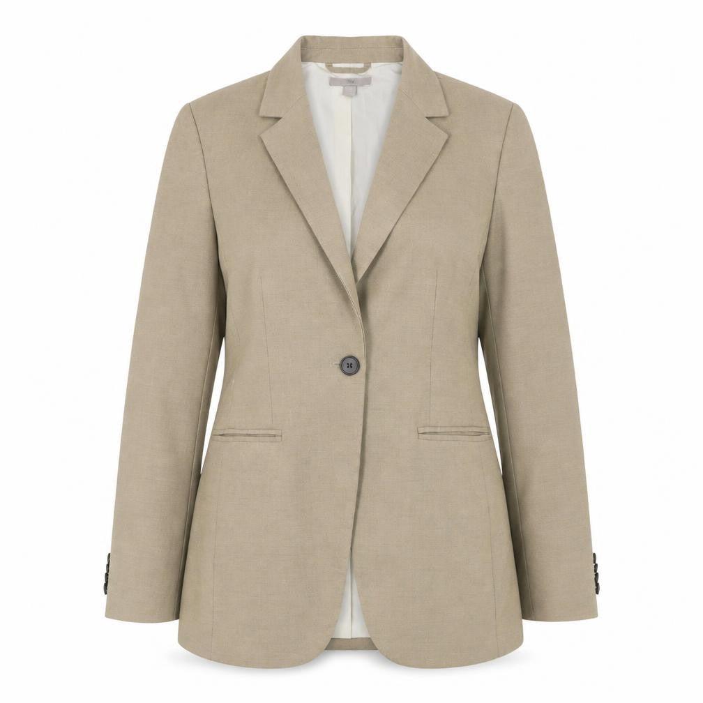 H&M Women's Beige Trouser Suit Jacket Size 6
