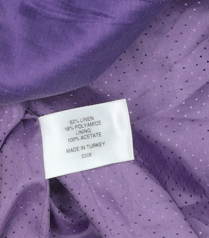 Country Casuals Purple Women's Blazer Size 16 Linen Shawl Collar