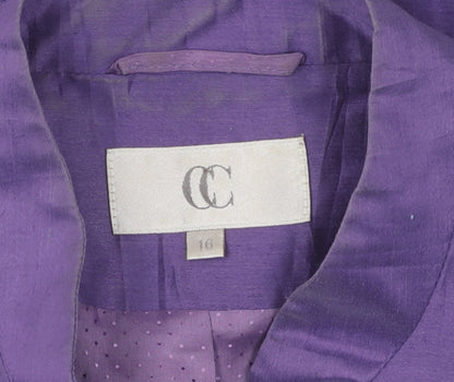 Country Casuals Purple Women's Blazer Size 16 Linen Shawl Collar
