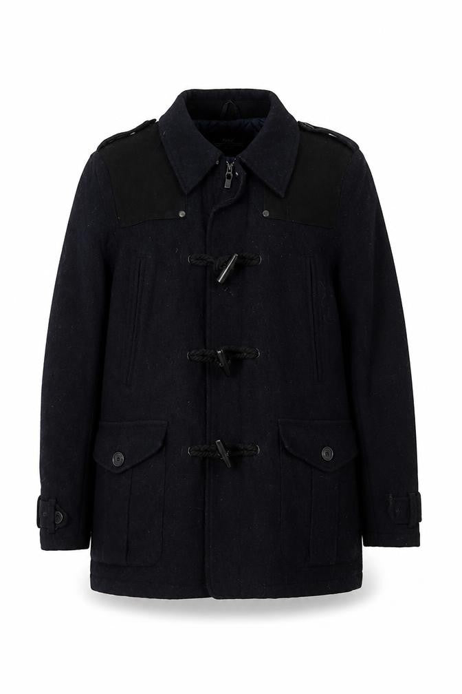 Next Men's Black Wool Duffle Coat, Size S, Mid-Length
