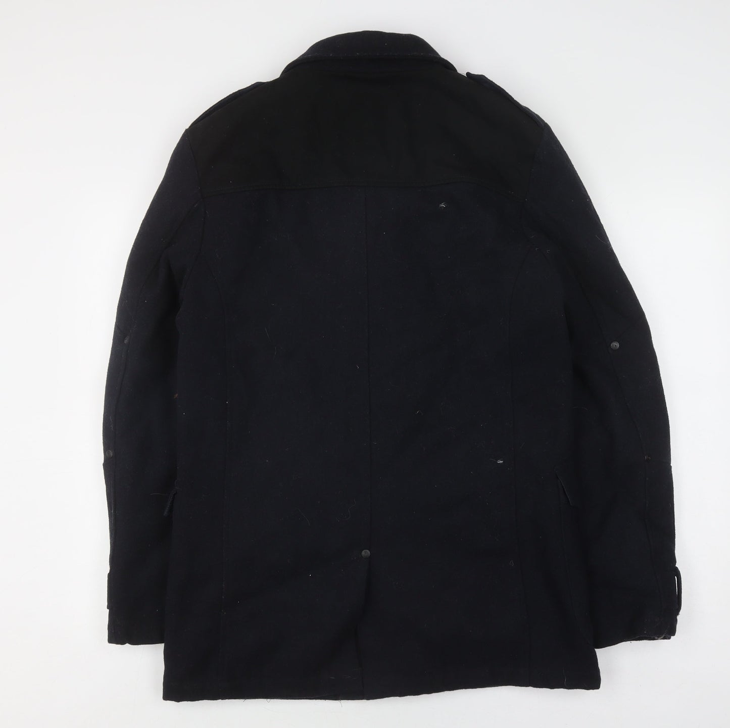 Next Men's Black Wool Duffle Coat, Size S, Mid-Length