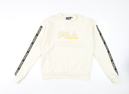 Fila Womens Ivory Pullover Sweatshirt S Casual